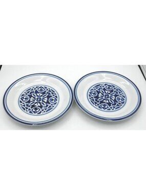 Catalina Medallion Blue by Home 8-34 Inch Salad Plates Set of 2 Pattern HMQCATMB